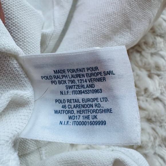 Polo Ralph Lauren Big Pony US Open 2012 Tennis Wht Pique Cotton Shirt Kids Large - Picture 7 of 8